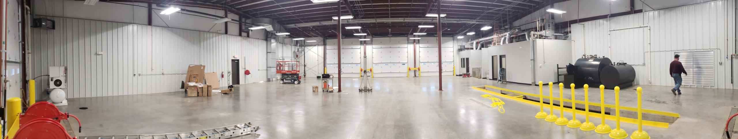 Barr-Nunn Charlotte, NC truck terminal building showing service bays and employee