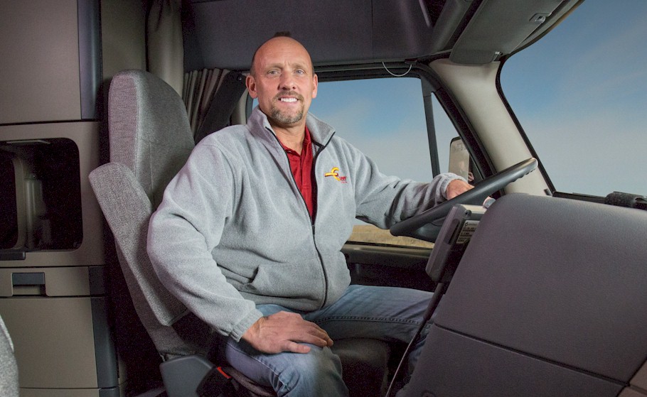 Barr-Nunn Truck Driver Sitting in Cab