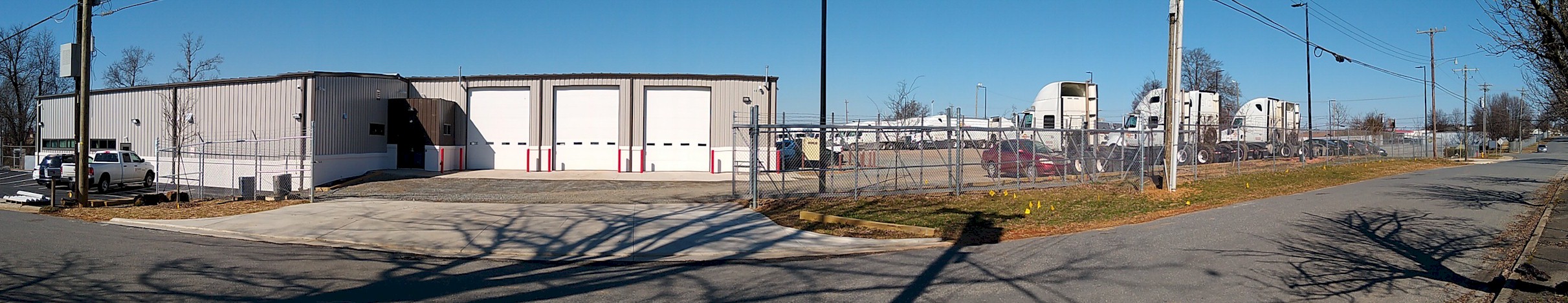 Barr-Nunn Charlotte, NC truck terminal building showing maintanence area and service bays