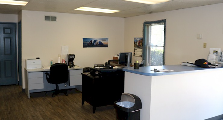 Barr-Nunn Manchester, PA truck terminal building showing lobby and office desks